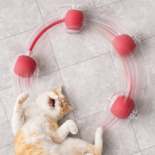 Smart interaktiv katteball med snor