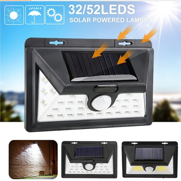 LED solcellevegglampe med sensor