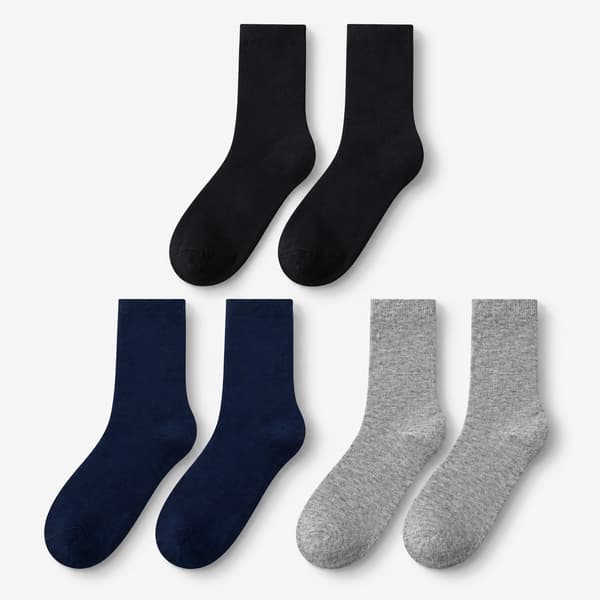 12-pack socks – soft everyday socks in black, blue, and grey