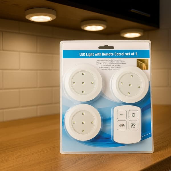 LED spotlight with remote control - 3 pcs.