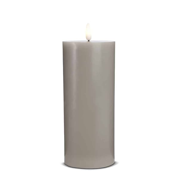LED Stearinlys -1 stk. - ø7,5 x 20 cm - m/3D flamme - (flere farver)