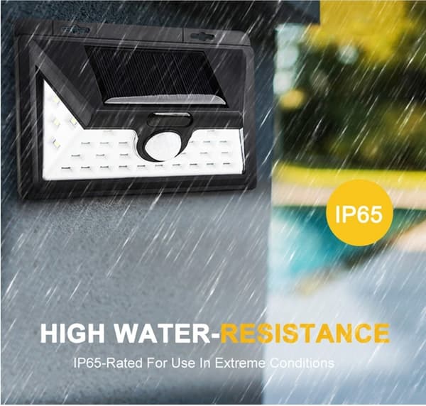 LED solar wall light with sensor