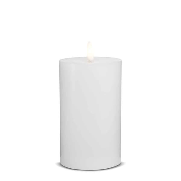 LED Stearinlys - 1 stk. - ø7,5 x 15 cm - m/3D flamme - (flere farver)