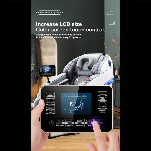 Massasjestol 4D Pro+ Hvit med Varmeterapi og Stemmestyring – Modell M9 Hvit
