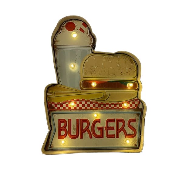 Retro Sign BURGER with light