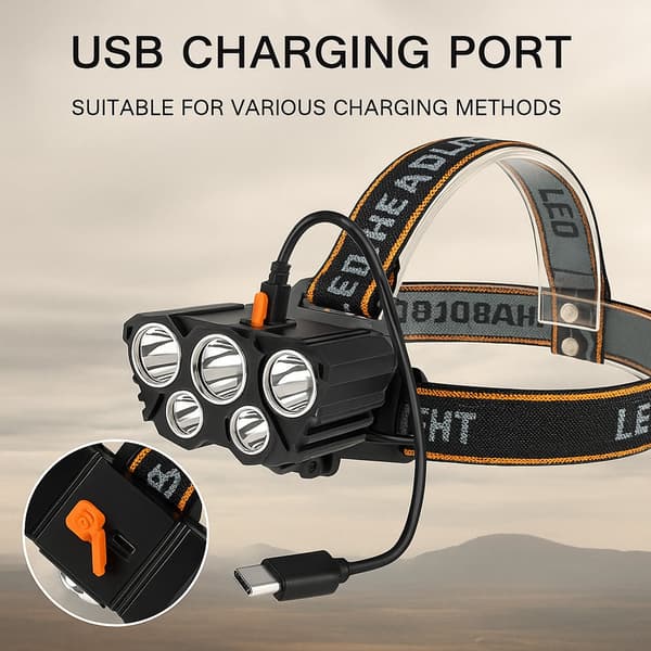 Hodelykt 300 lumen 180° justerbar vinkel – 4 lysmoduser