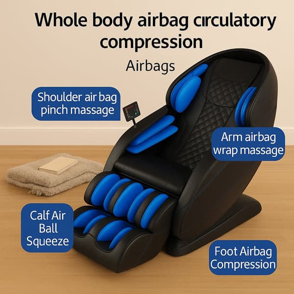 Massagestol 8D - S-teknik, Zero Gravity och Värmebehandling