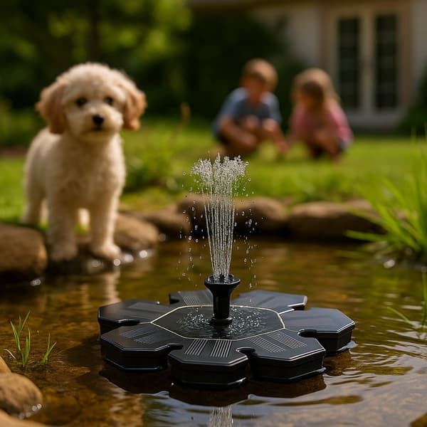Solar-powered fountain (floating) Ø29 cm