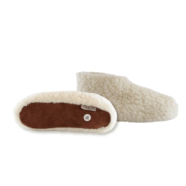 Fluffy Wool Slippers (100% Pure Wool) – White Model