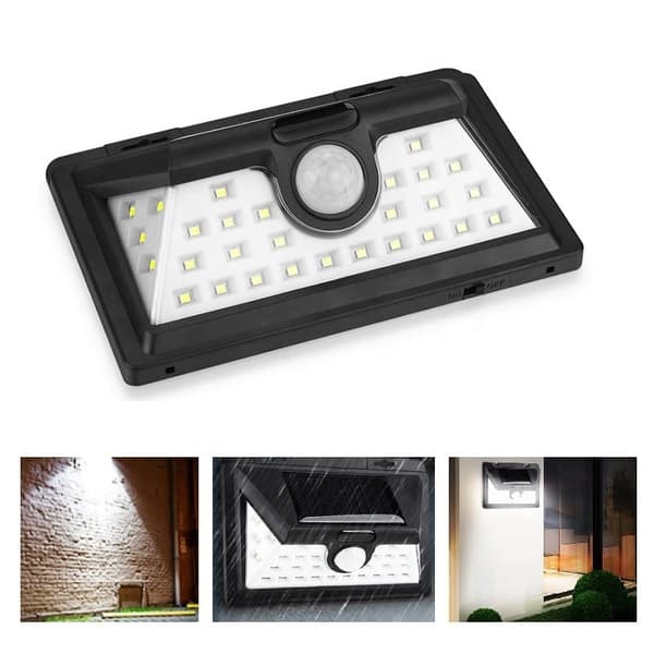 LED solar wall light with sensor