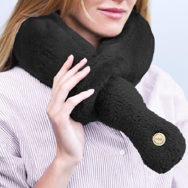 Neck pillow with built-in massage memory foam two speeds
