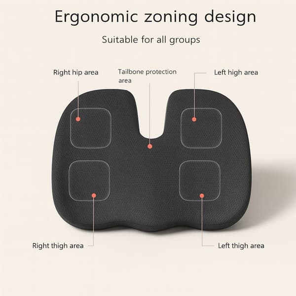 Ergonomic Memory Foam Seat Cushion