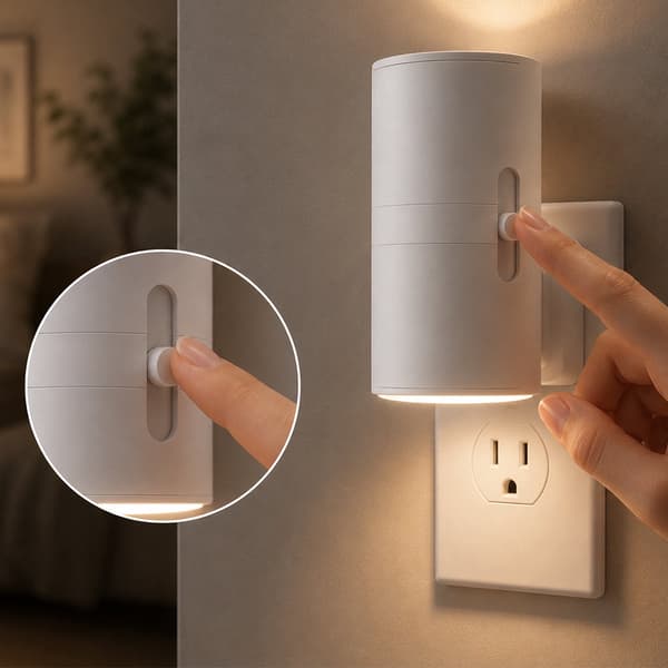 LED-nattlampe med sensor og justerbar lysstyrke