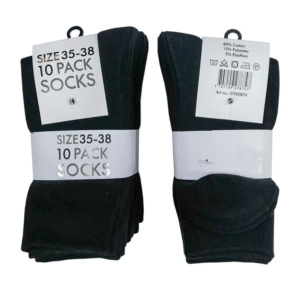 Black Socks - 10 Pairs -