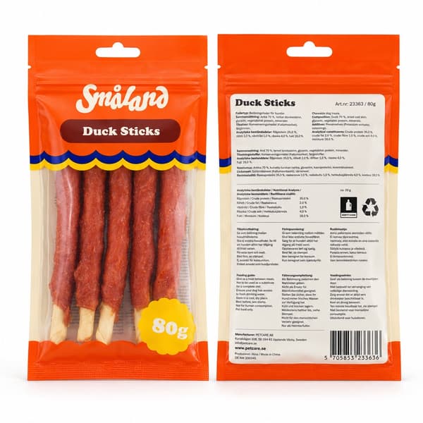 Småland Duck Sticks 80g (tyggeben til hunde)