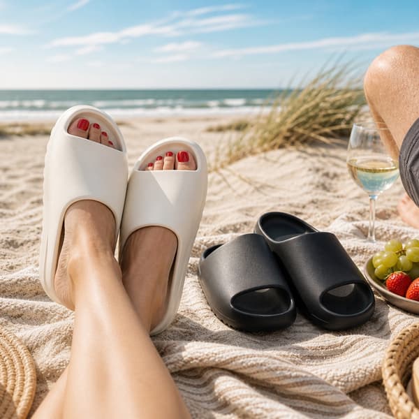 Slippers - Soft and non-slip - black, green or white -