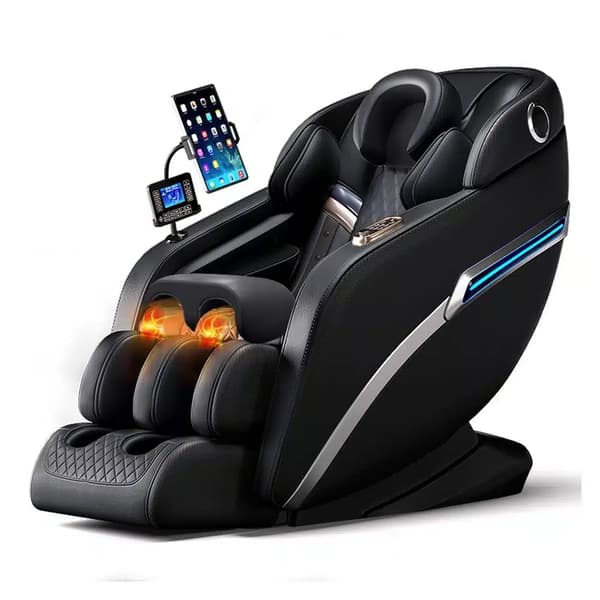 Massagestol 4D Pro+ Sort med Varmeterapi og Stemmekontrol - Model M9 Sort