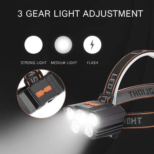 Hodelykt 300 lumen 180° justerbar vinkel – 4 lysmoduser