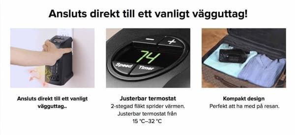 Varmvifte (400W) til stikkontakt – Handy Heater