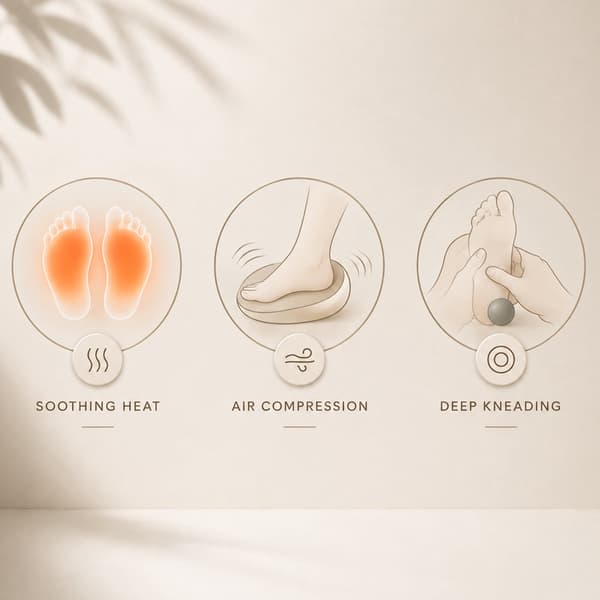 Fodmassage (Shiatsu) med varme og trykmassage