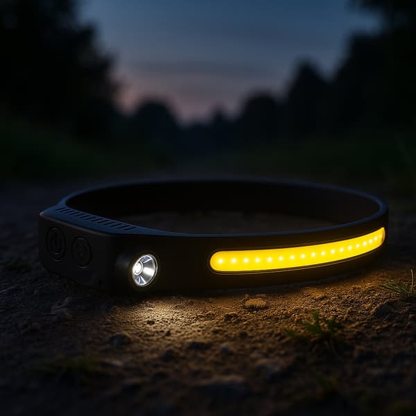 Headlamp with COB light - 330 lumens, water-resistant - 5 light modes