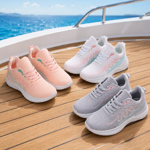 Women's Sneakers with Breathable Flyknit Upper