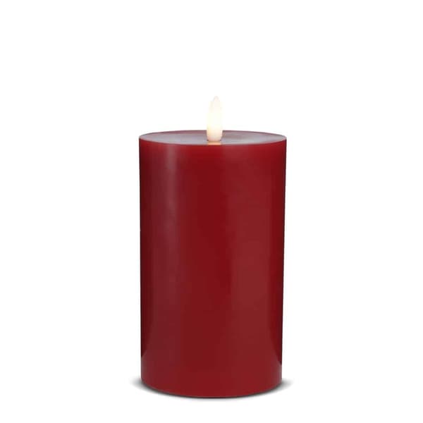 LED Stearinlys - 1 stk. - ø7,5 x 15 cm - m/3D flamme - (flere farver)