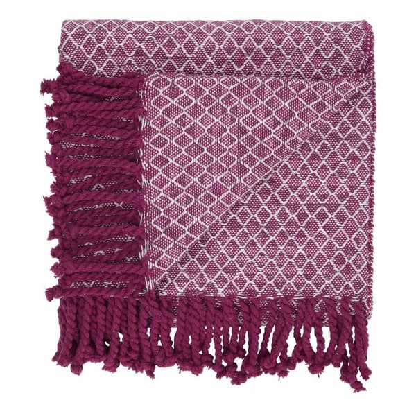 Filt med fransar i 100% bomull – 135 x 200 cm.