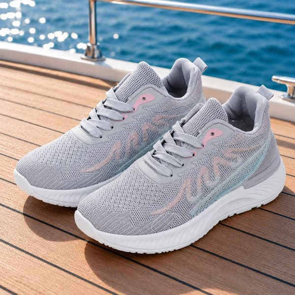 Women's Sneakers with Breathable Flyknit Upper