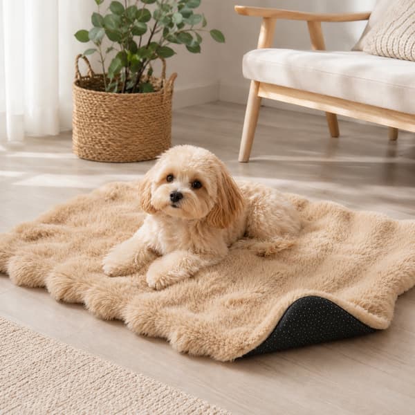 Soft dog blanket with non-slip bottom - comfortable resting place for dog and cat