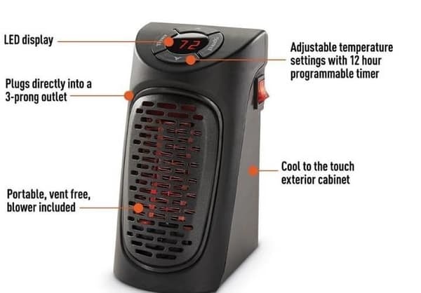 Varmeblæser (400W) til stikkontakt - Handy Heater