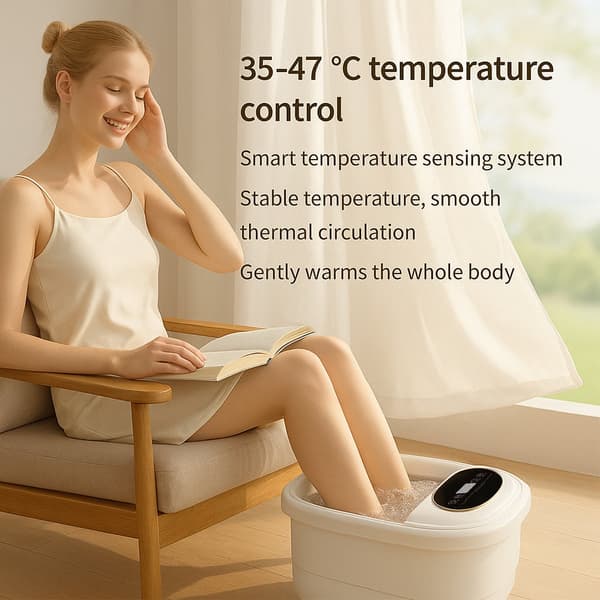 Foldable Foot Spa - with heat and 6 massage heads for deep massage
