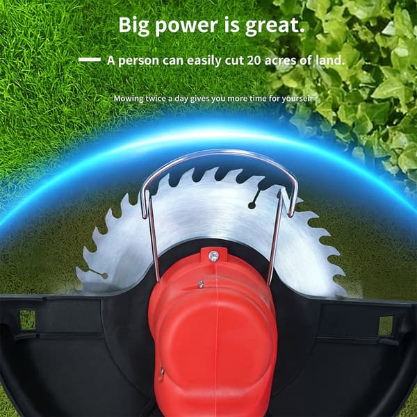 Grass trimmer and edger with wheels, telescopic handle and battery