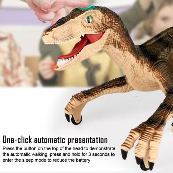 Fjernstyret dinosaur gående robotlegetøj - ROKOO - Brun - Lyd- og lysimulation