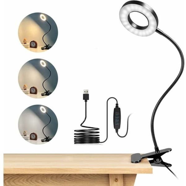 LED-pöytälamppu, jossa on 48 LEDiä, 3 tilaa, USB