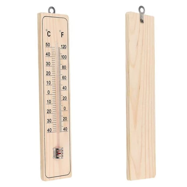 Väggtermometer - 5-pack - Hållbart trä - -40°C till 50°C - 21,5 cm x 4,8 cm