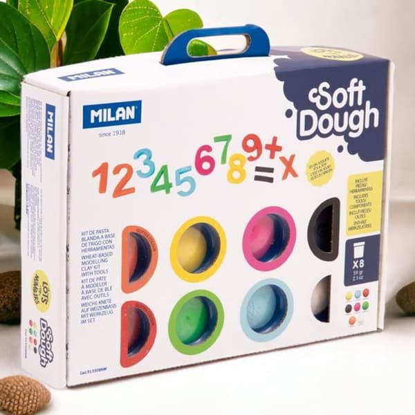 Matematik sæt med modellervoks 8 bøtter med tilbehør