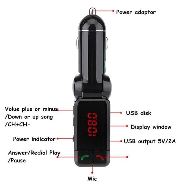 Trådløs musikafspiller LCD bil Bluetooth FM transmitter Kit MP3, Bluetooth FM transmitter til bil