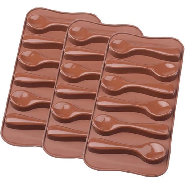 Chokoladeforme - ZEAICOS - 3 stk - Fødevare-silikone - Non-stick - Ske inkluderet
