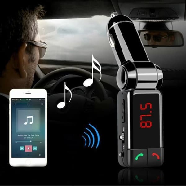 LCD Bluetooth 3,0 bil mp3 transmitter FM mikro dobbelt USB oplader håndfri