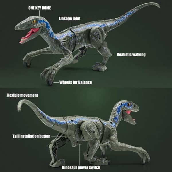 Fjernstyret legetøj - Dinosaur - Blå Raptor - 2.4G - Julegave - Barn