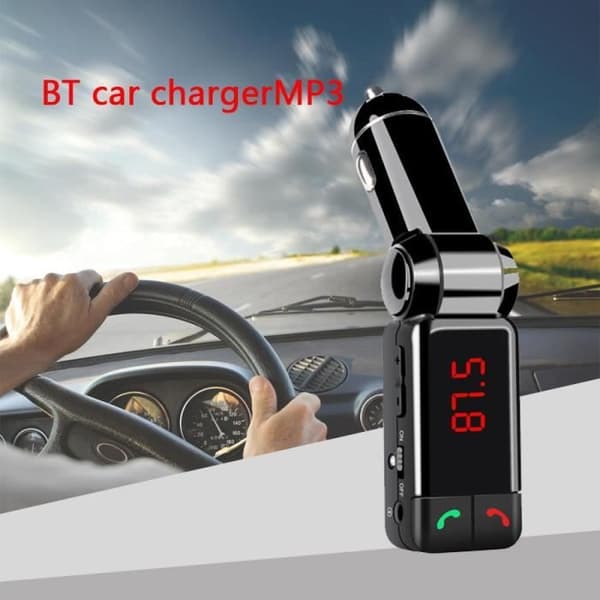 Mini bærbar FM transmitter Mp3 Bluetooth bilsæt LCD USB oplader håndfri til smartphone og tablet