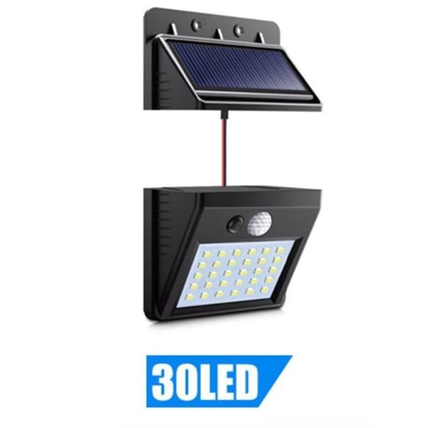 Solcellelampe - Sort - 30 LED - Bevægelsessensor - Udendørs brug - Solenergi