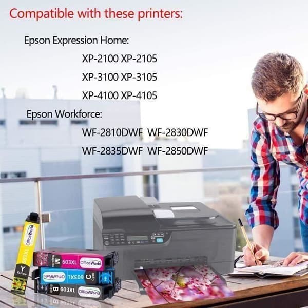 Epson 603XL blækpatron i flere farver til printer Workforce WF-2810DWF