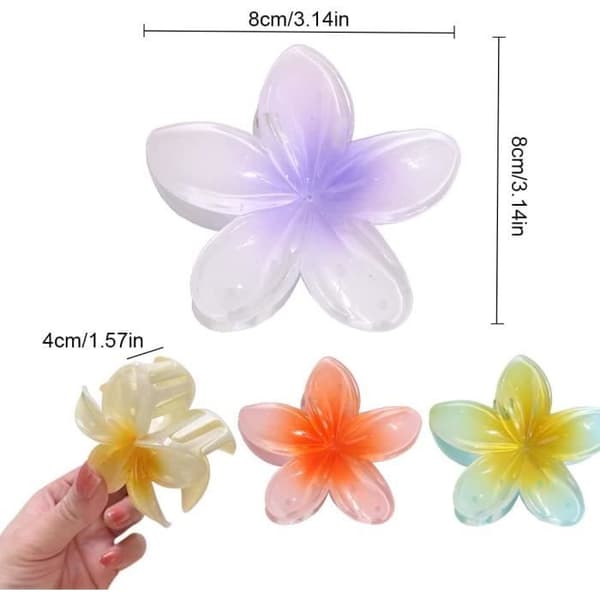 Hårklämma - Blomma - 4cm x 8cm - Starkt grepp