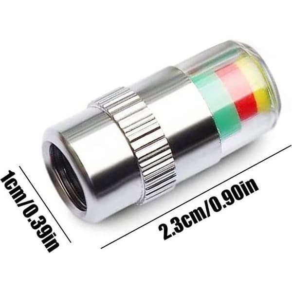 Ventilindikatorpropper - Sæt af 4 - Trikolore (grøn/gul/rød) - Rustfrit stål - 2,2x1 cm