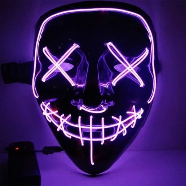LED-maske til Halloween - Purge - Lilla