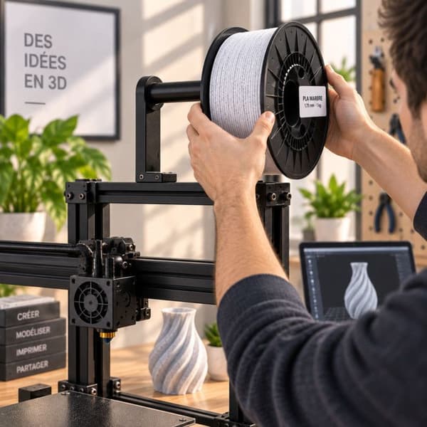 Filament PLA marmor 1,75 mm 1 kg til 3D-printer FDM og FFF – 190 til 230 °C