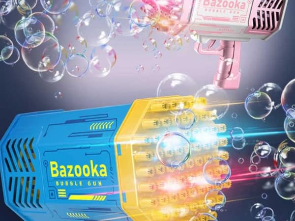 Bazooka med bubblor 69 hål LED - Modell Bubble Gun Gul
