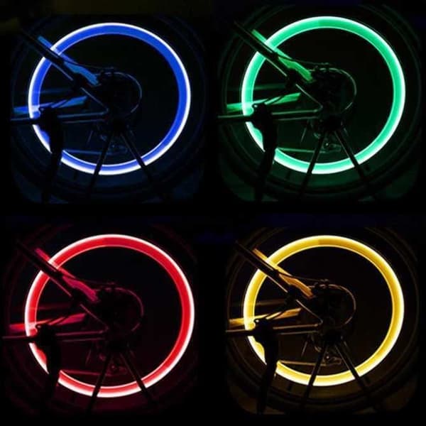 PFW Neon Lys Dækfarve Hjul Ventilhætte Bil LED lampe dækventil Blinker Dækfælg Ventil Hjul Stammehætte
